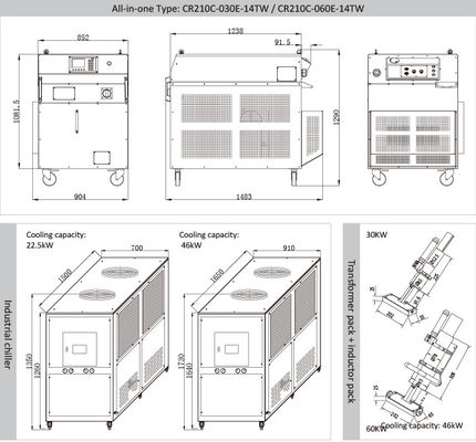 50Hz Induction Coating Removal Induction Heating Machine ISO Certificate